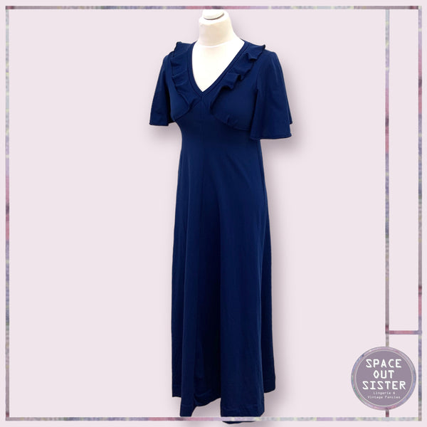 Circa 1970s Vintage Mikava Navy Nightdress